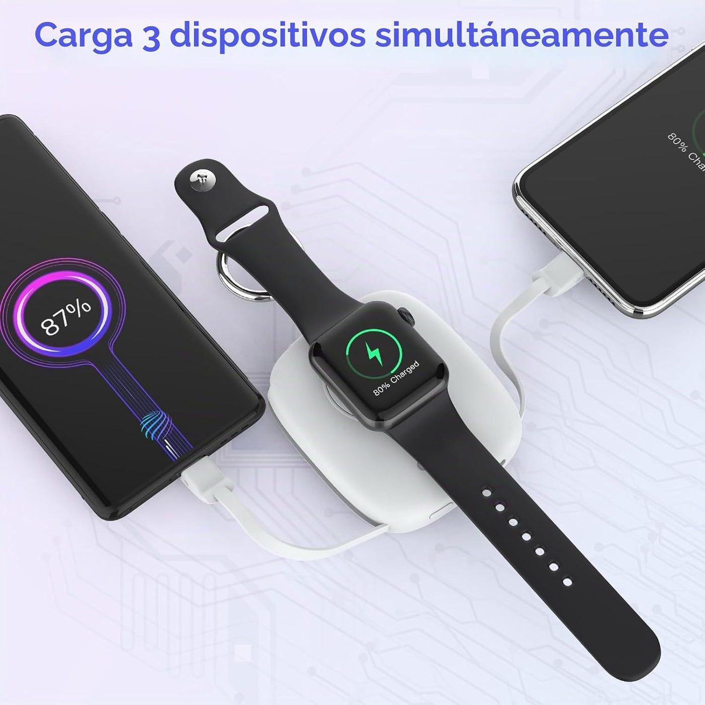 Cargador portátil pequeño de 5000 mAh, cargador inalámbrico iWatch...