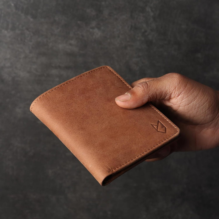 Cartera delgada de cuero plegable para hombre con bolsillo secreto...