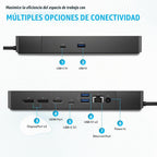 WD19 Dell Dock Station USB C - Estación de acoplamiento de monitor dual con 130 W, cable HDMI, doble DisplayPort y paño de limpieza de microfibra - Estación de acoplamiento para laptop (renovada)