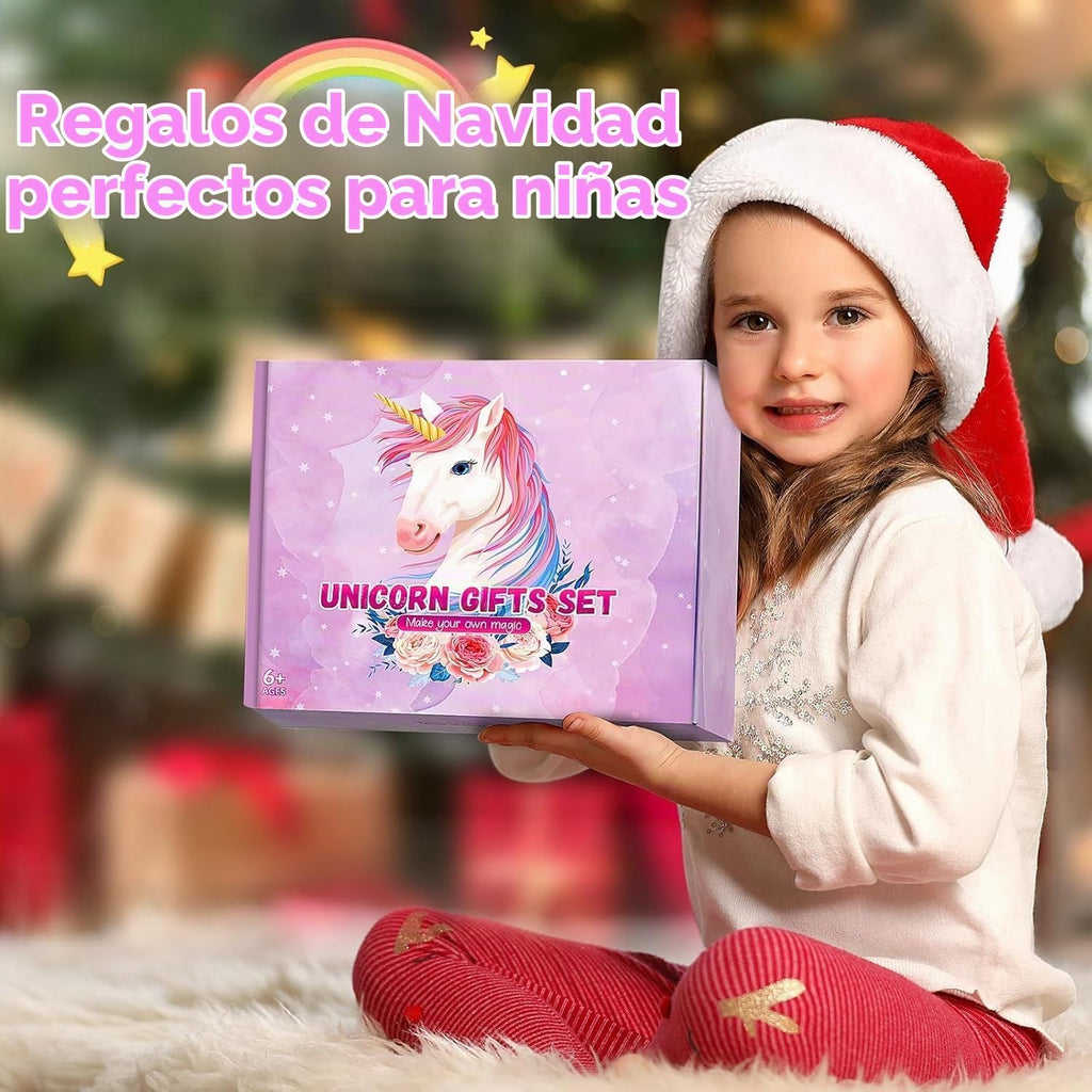 Regalos de unicornios para niñas de 5, 6, 7, 8, 9, 10+ años, juego de juguetes para niñas adolescentes, regalos de cumpleaños, Navidad, juguetes de unicornio con almohada de estrella de felpa suave