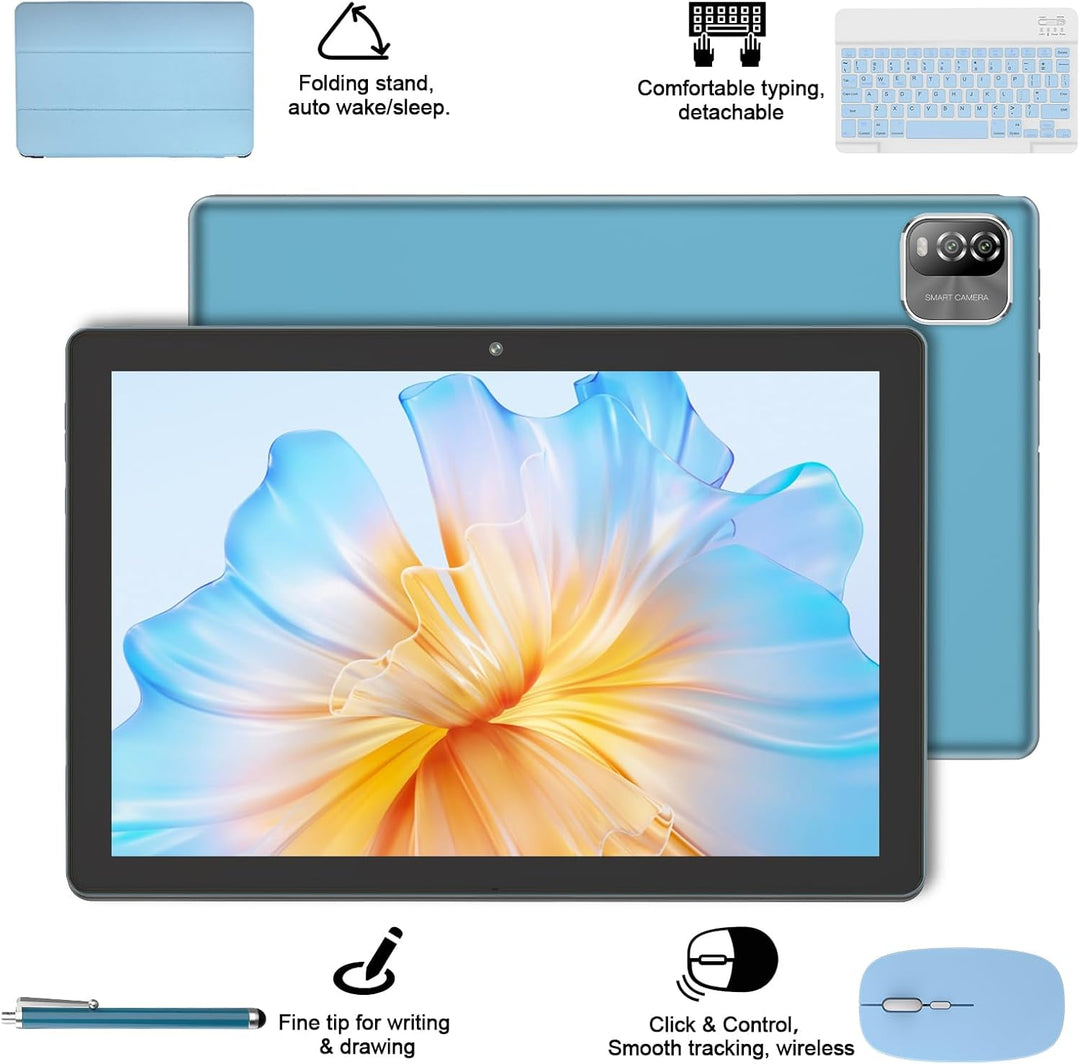 NEWISION Tablet Android 16 de 10 pulgadas con teclado, 12 GB de RAM...