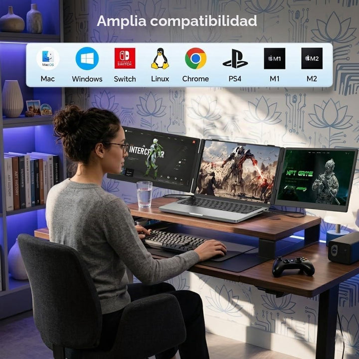 Leudaich Extensor de pantalla para portátil de 14 pulgadas, monitor...
