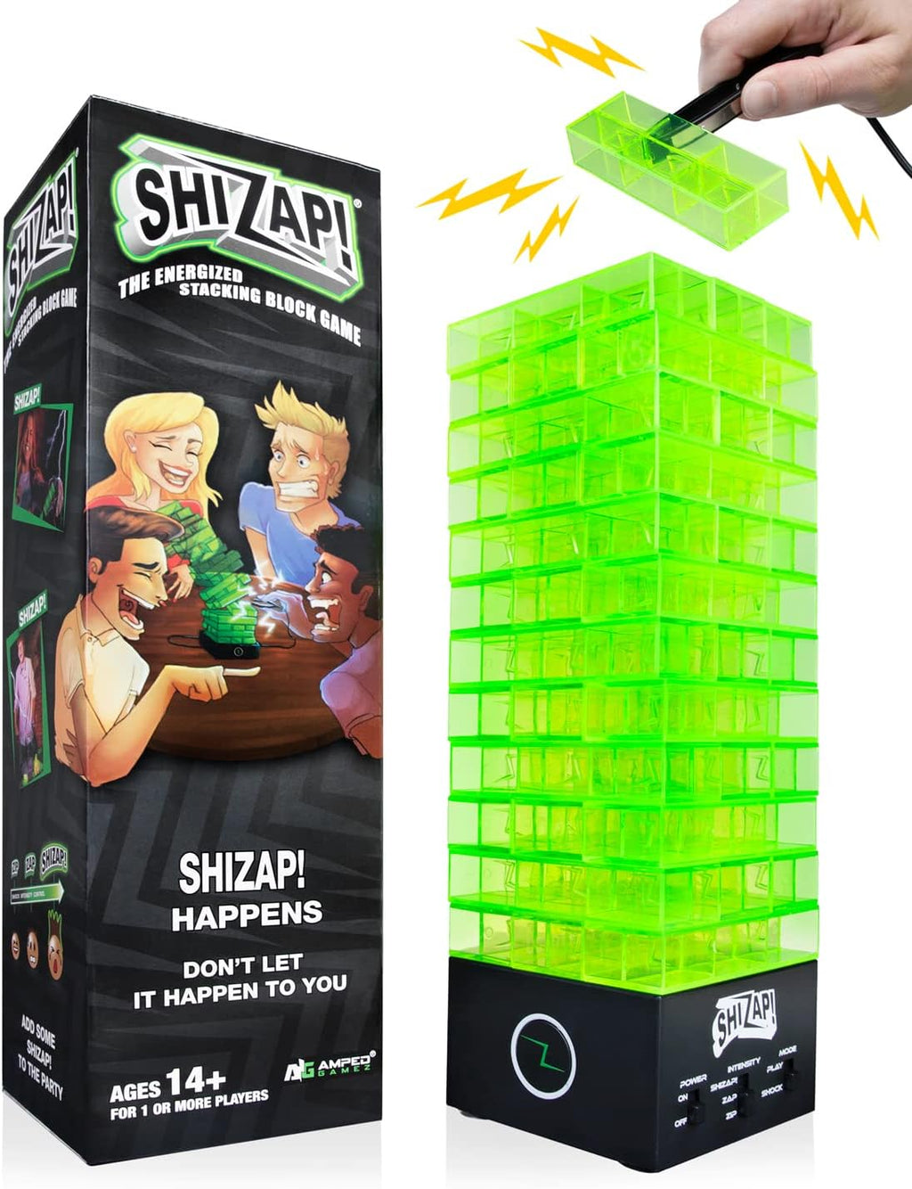 ShiZap! Electric Shock Stacking Block Party Game con LED Music Base