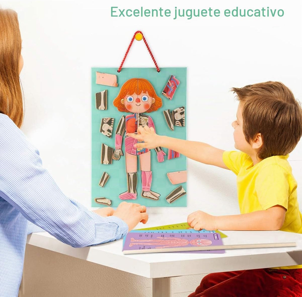 Rompecabezas de cuerpo humano para niños pequeños, 90 piezas