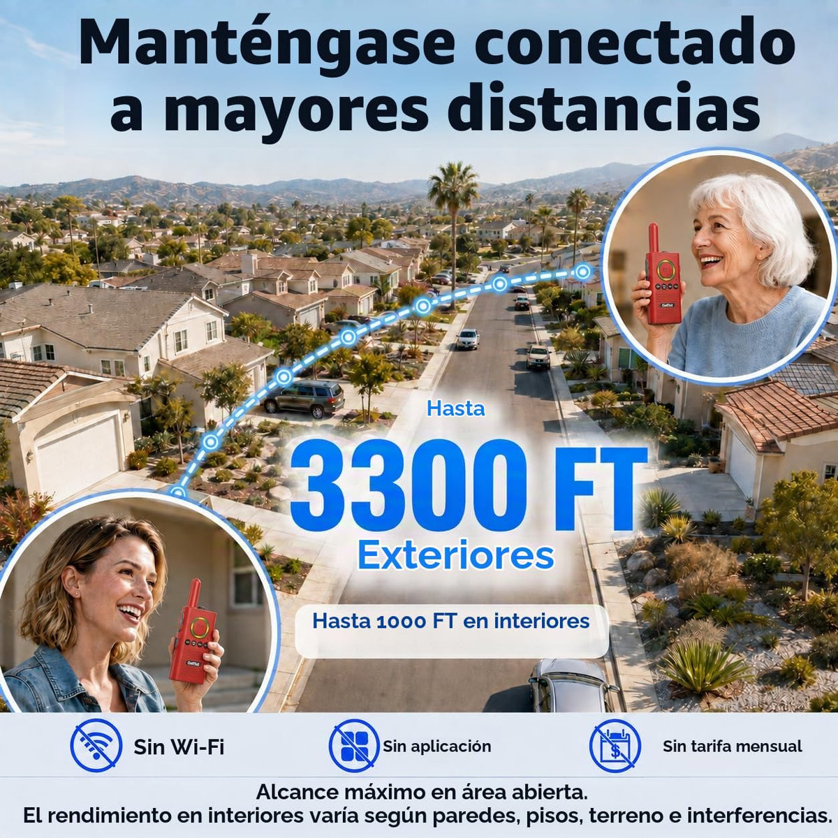 CallToU Intercomunicador de 2 vías para monitoreo de ancianos, rojo