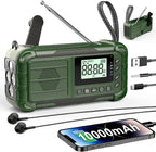 Radio meteorológico de emergencia NOAA, 10000mAh, radio solar con manivela y AM/FM