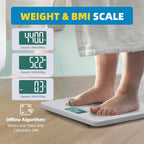 LEPULSE Báscula digital de baño de 550 libras para IMC de peso corporal con