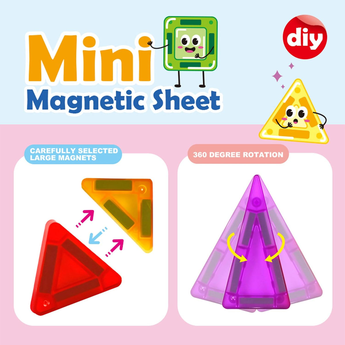 Bloques de construcción magnéticos educativos para niños, juguetes de construcción creativos STEM, seguros y duraderos, adecuados para niños y niñas, regalos de 100 unidades