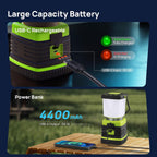Lámpara Consciot Linterna de camping LED de 1000LM recargable, 4 modos de luz