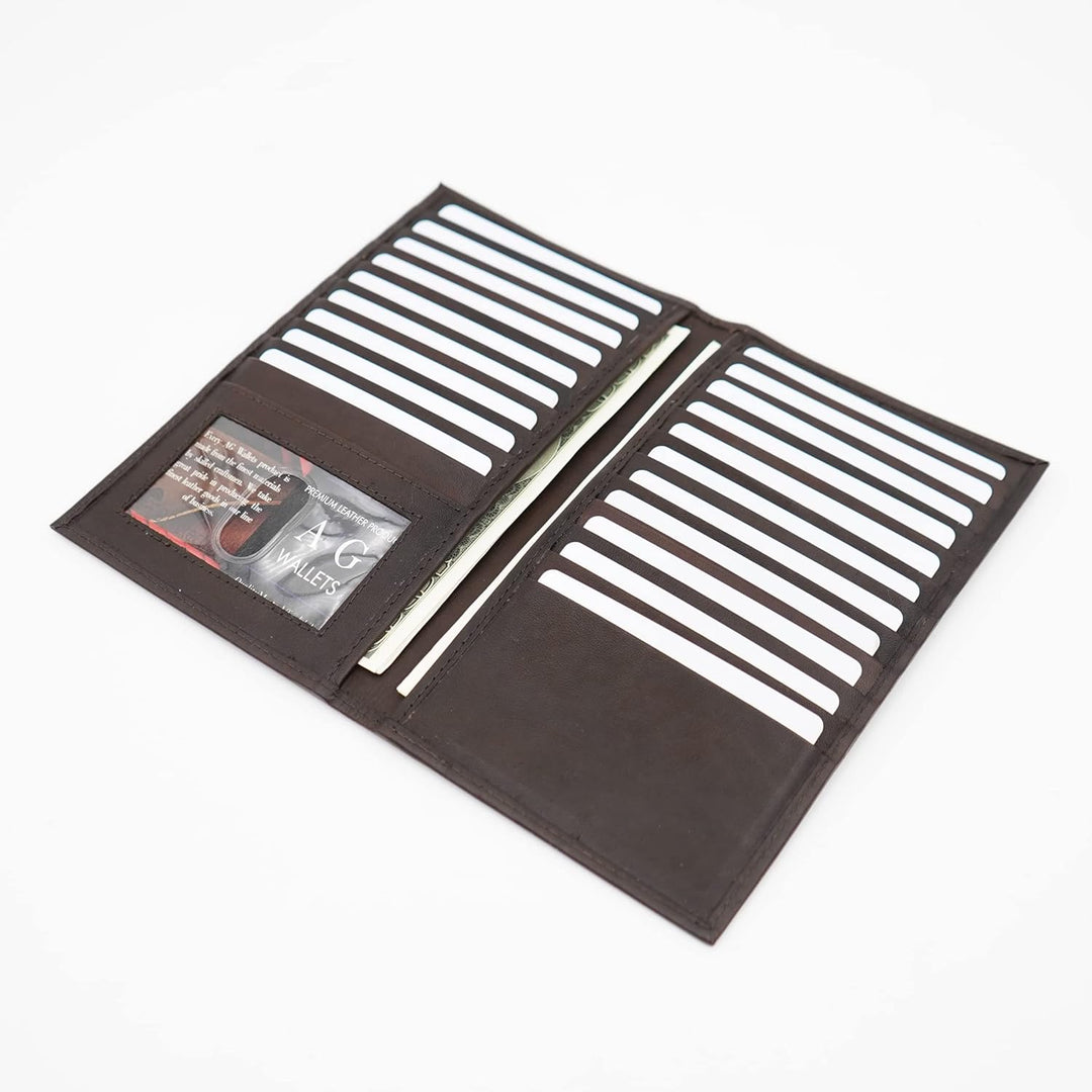 ag wallets Cartera Larga de Cuero Genuino para Hombre con ID para 1...
