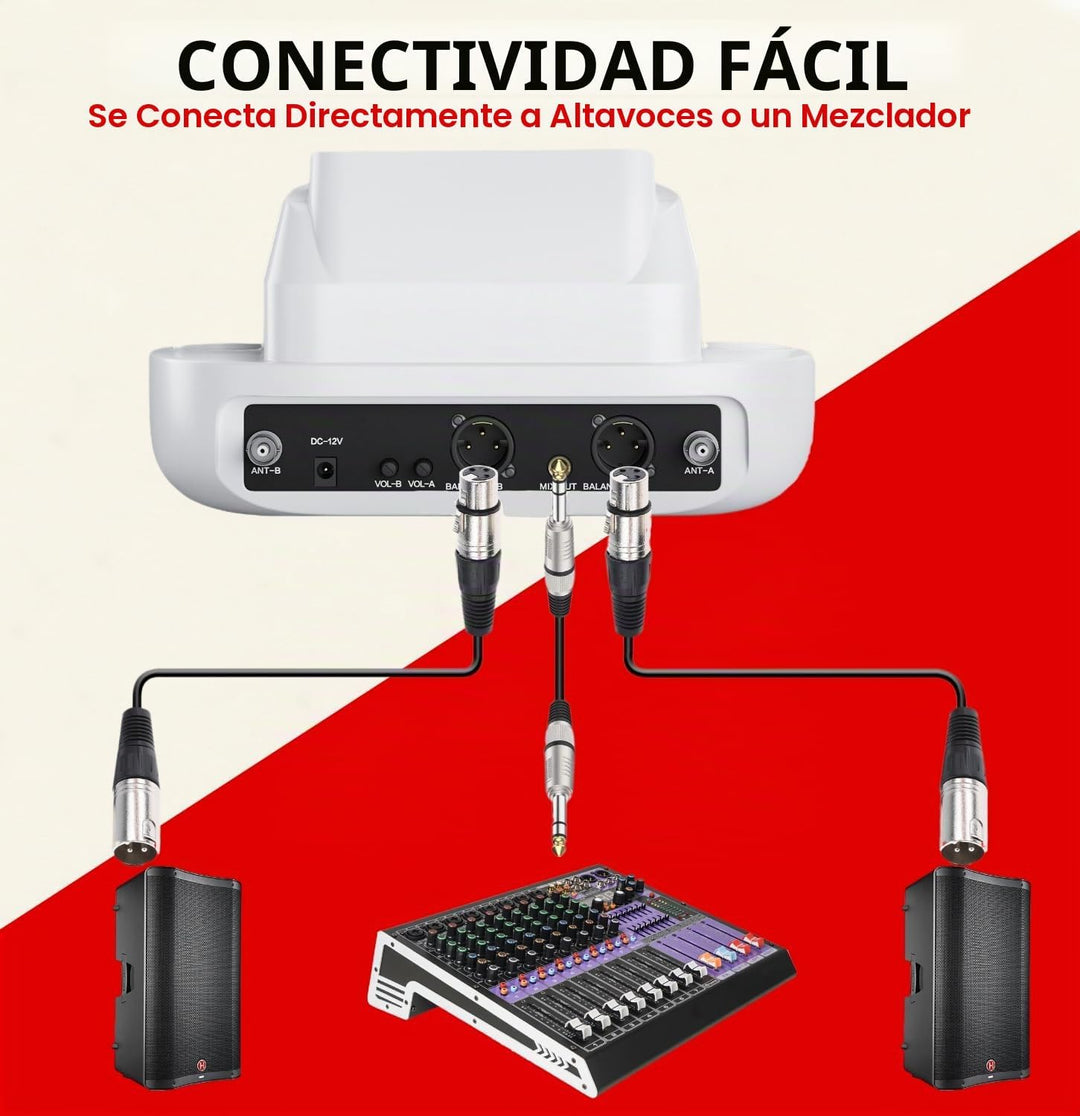 Pyle Juego de micrófonos de karaoke - Micrófonos inalámbricos con r...