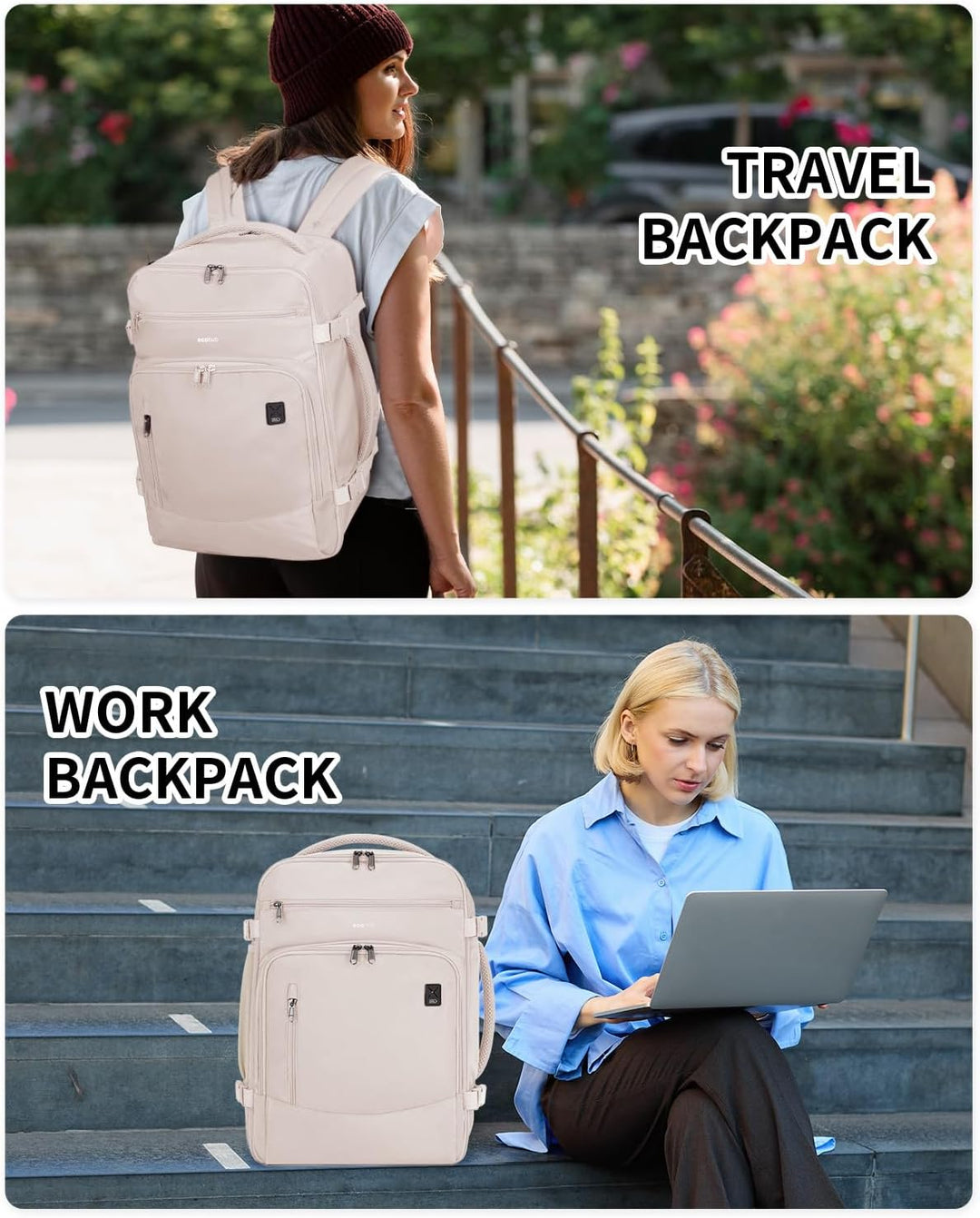 ECOHUB Spirit Airlines - Mochila de viaje para mujer, 18 x 14 x 8 p...