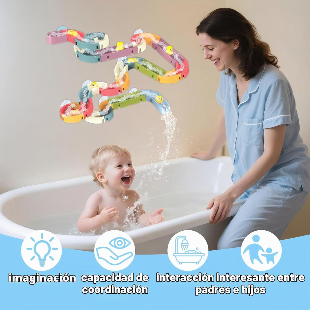 48 piezas de juguetes de baño con ventosa, tobogán de agua para bañera sin molde para ducha