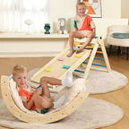 Pikler - Juego de triángulos con cojín, 7 en 1, juguetes de escalada para interiores