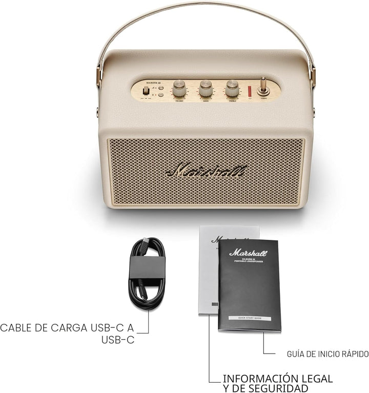 Marshall Kilburn III - Altavoz Bluetooth portátil, color crema