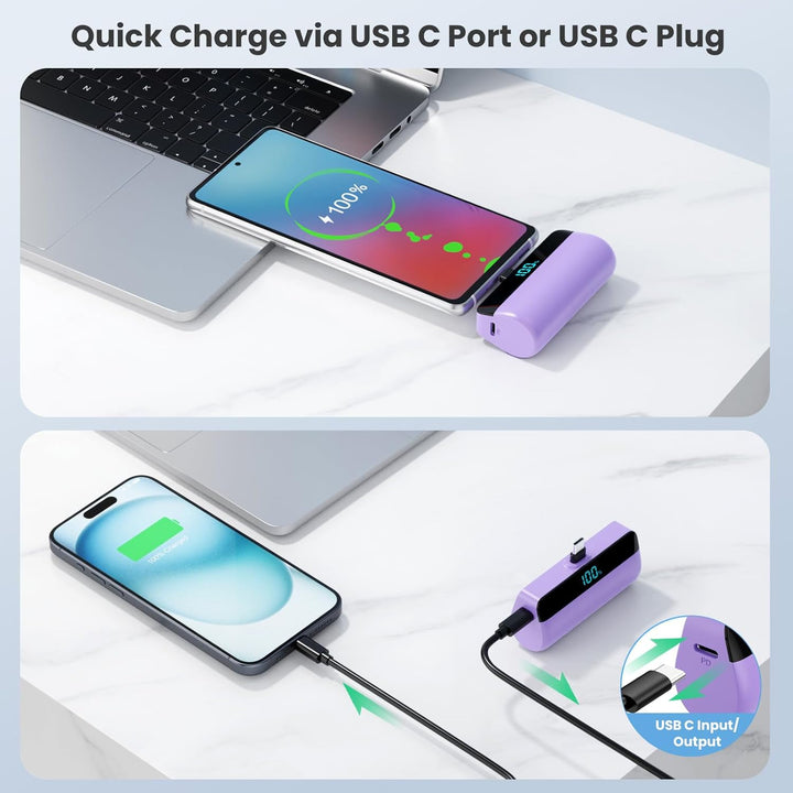 [Paquete de 2] Mini cargador portátil para iPhone 17\/16\/15, carga...