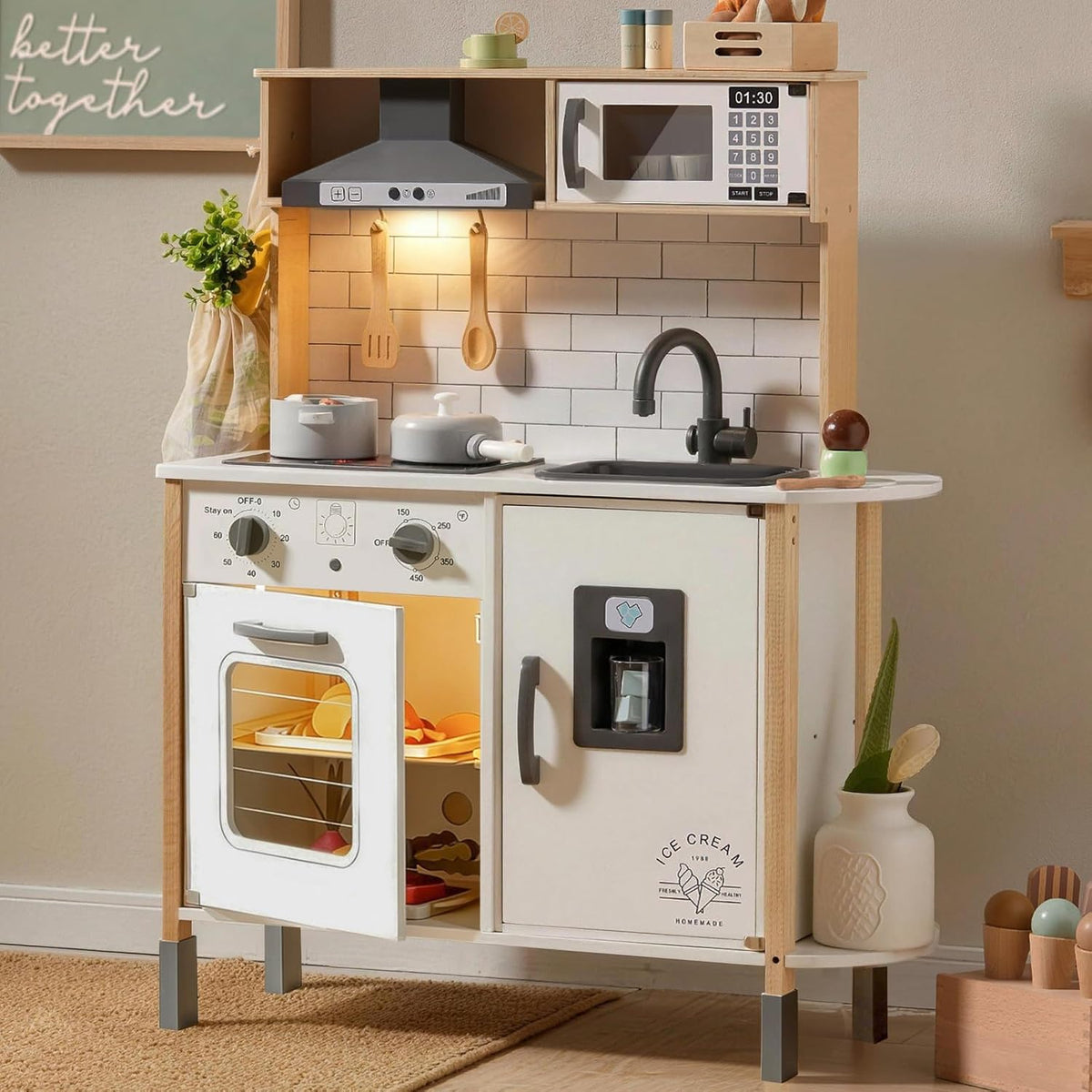 Tiny Land Cocina de juego para niños: luces reales, sonidos y altura