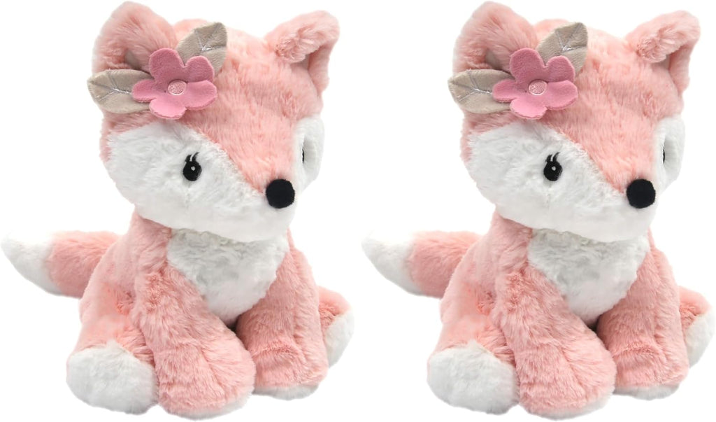 Lambs & Ivy Friendship Tree - Peluche de zorro del bosque rosa, 9 Inch (Pack of 2)