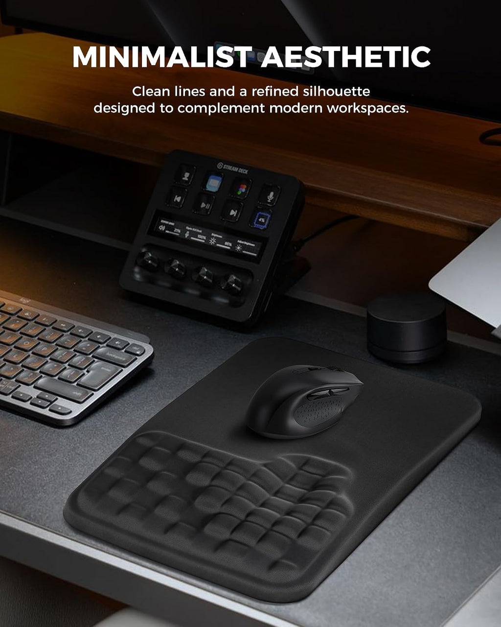 Alfombrilla ergonómica para mouse con reposamuñecas, cojín
