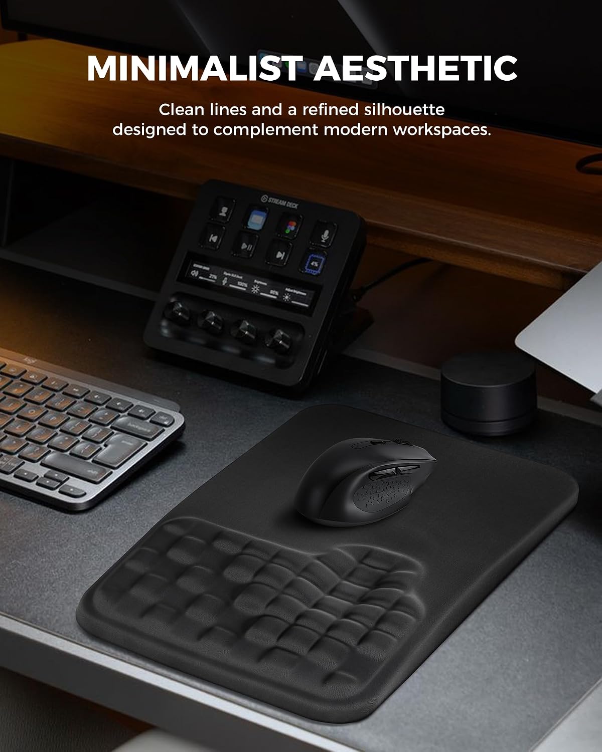 Alfombrilla ergonómica para mouse con reposamuñecas, cojín