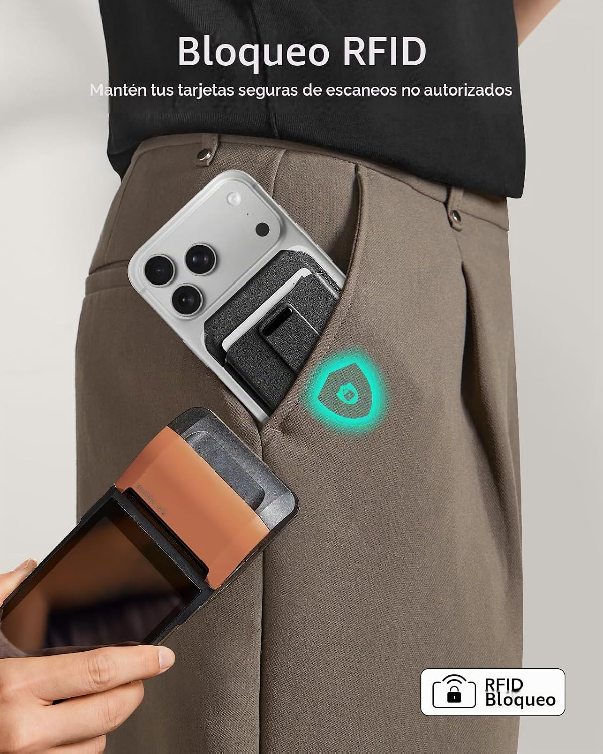 ESR Soporte para cartera MagSafe con agarre, 5 tarjetero, bloqueo RFID