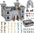 310 piezas/set Juego de figuras de acción de caballeros de castillo piratas medievales con castillo, soldado de juguete, catapulta, ballesta de asedio, cofre del tesoro (juego de castillo con