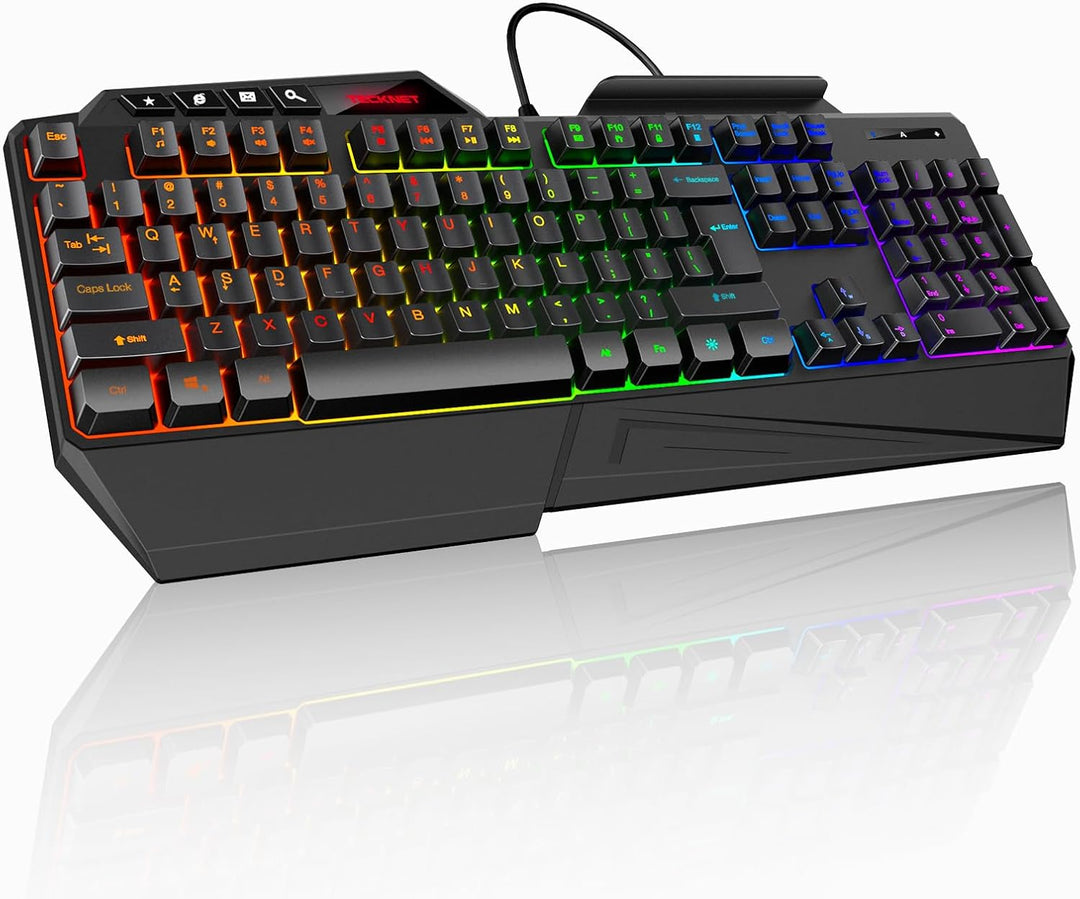 TECKNET Teclado RGB para juegos con cable, 26 teclas, antifantasma,...