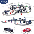 Juegos de trenes para niños 4-7, 104 piezas Trenes a pilas con pistas