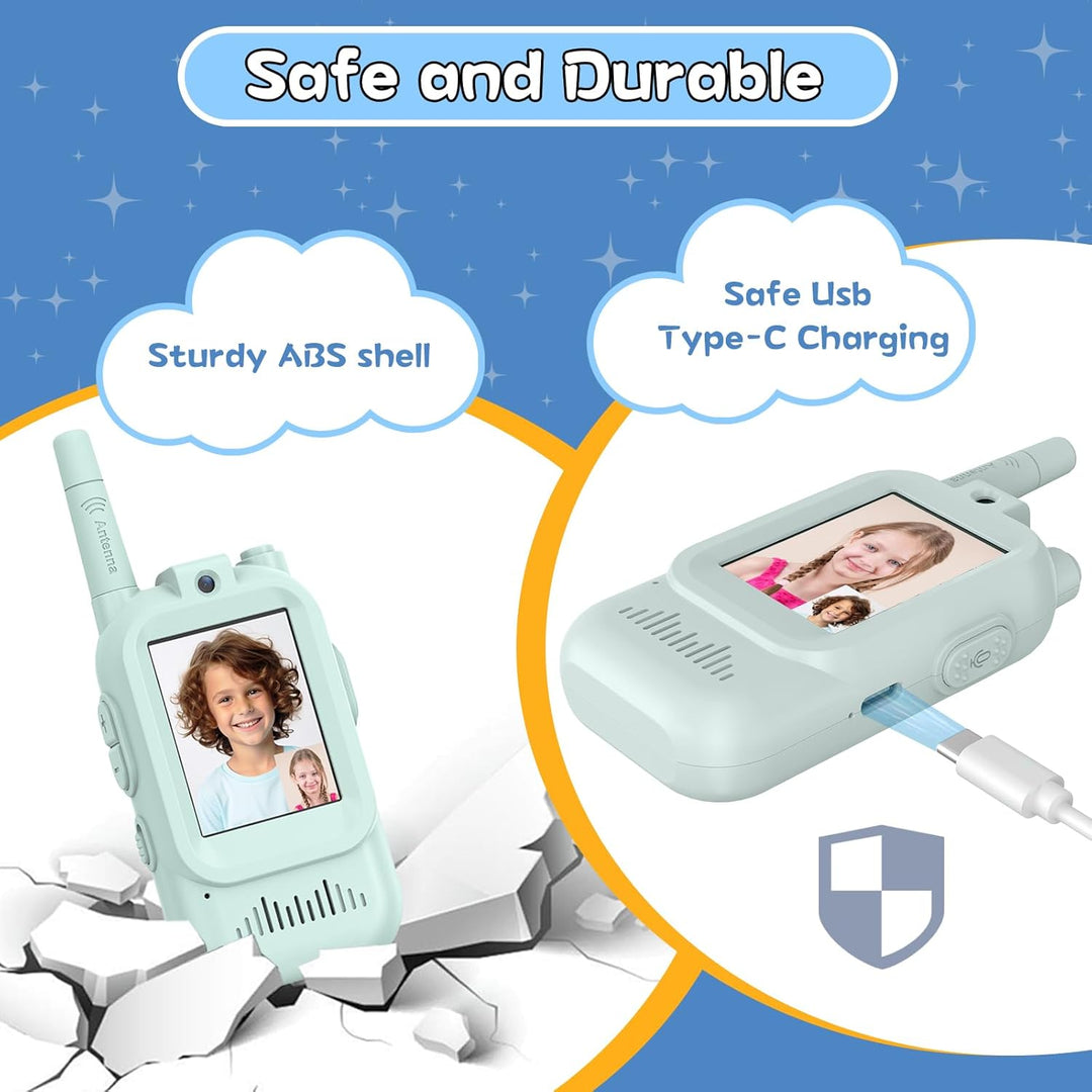 Walkie Talkies para niños, paquete de 2, radios bidireccionales rec...