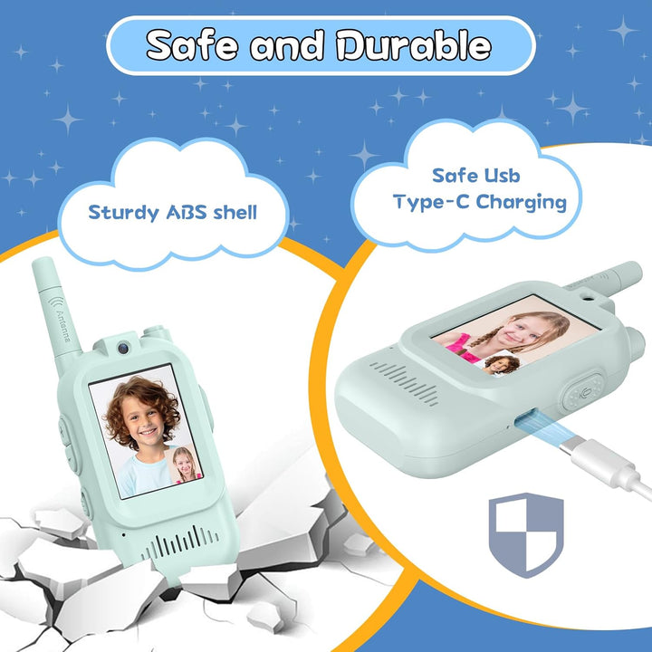 Walkie Talkies para niños, paquete de 2, radios bidireccionales rec...