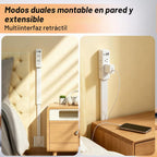 Extensor de tomacorriente: cuenta con 2 USB-A, 2 salidas USB-C y 6 salidas de CA, se extiende de 22 a 35 pulgadas, gira 360° de acceso de difícil acceso, enchufes de pared, mesitas de noche, sofás