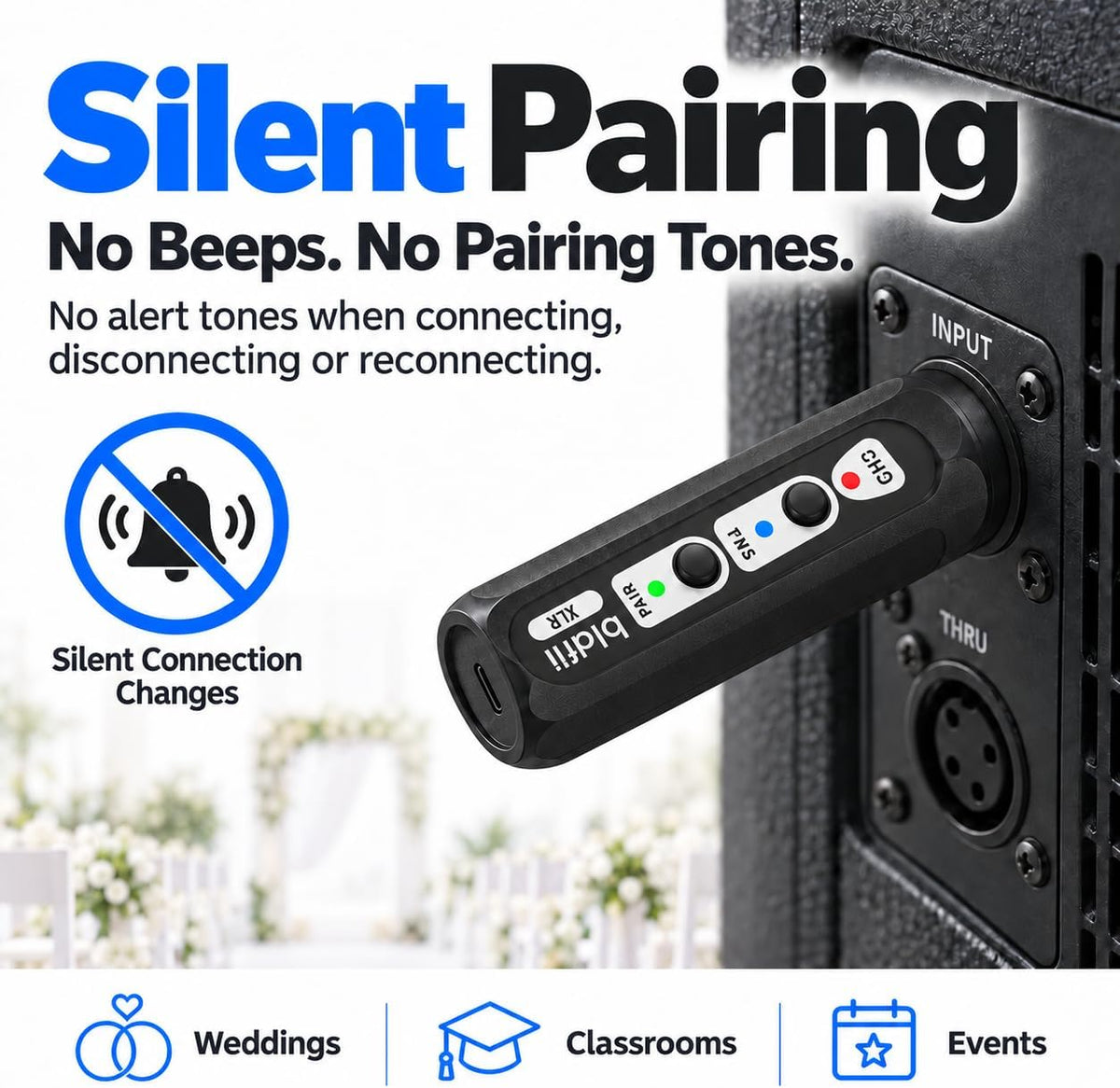 Receptor de audio Bluetooth XLR para mezcladores, altavoces PA y