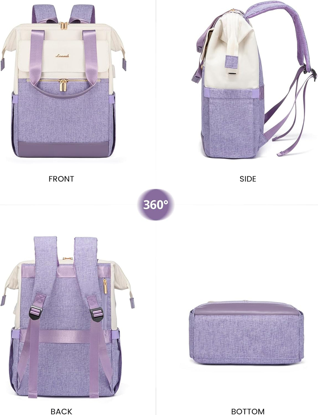 LOVEVOOK Mochila para laptop para mujer, mochila de trabajo convert...