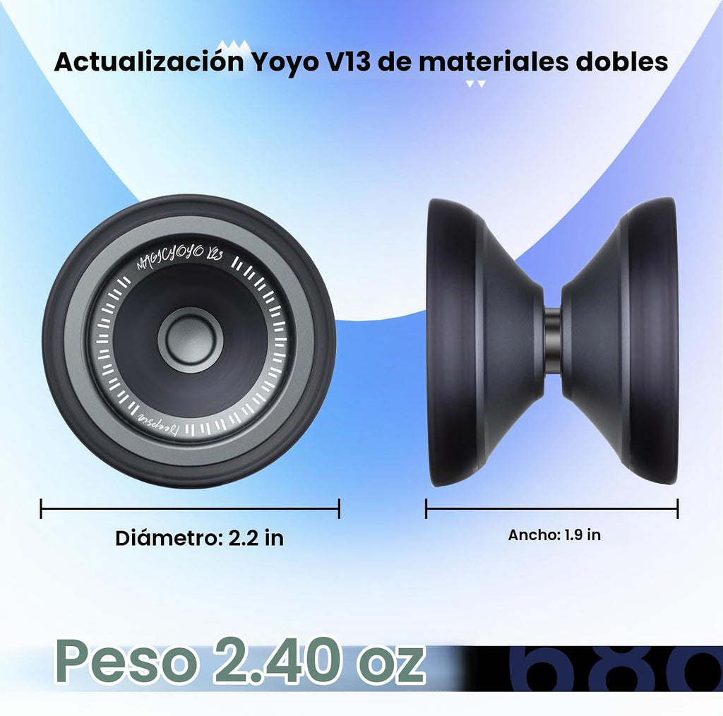 MAGICYOYO Yoyo bi-material V13 para niños, yoyo profesional de doble