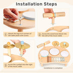 Juego de batería para bebé, instrumentos musicales de madera de