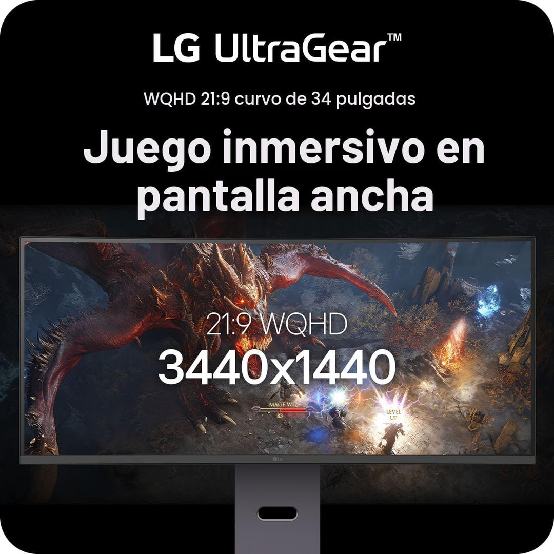 LG 34G600A-B - Monitor ultragear de 34 pulgadas WQHD (3440 x 1440)...