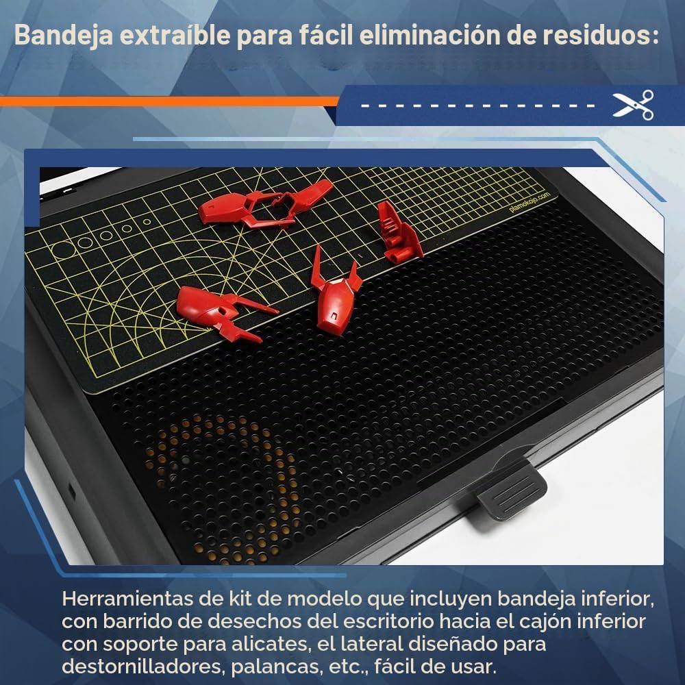 MWK-18 Kit de ensamblaje de modelo Gundam, kits de modelo de Gundam, mesa básica de trabajo portátil, ensamblaje, mesa de corte de trabajo, mesa de trabajo con cajón móvil, tapete de corte de doble