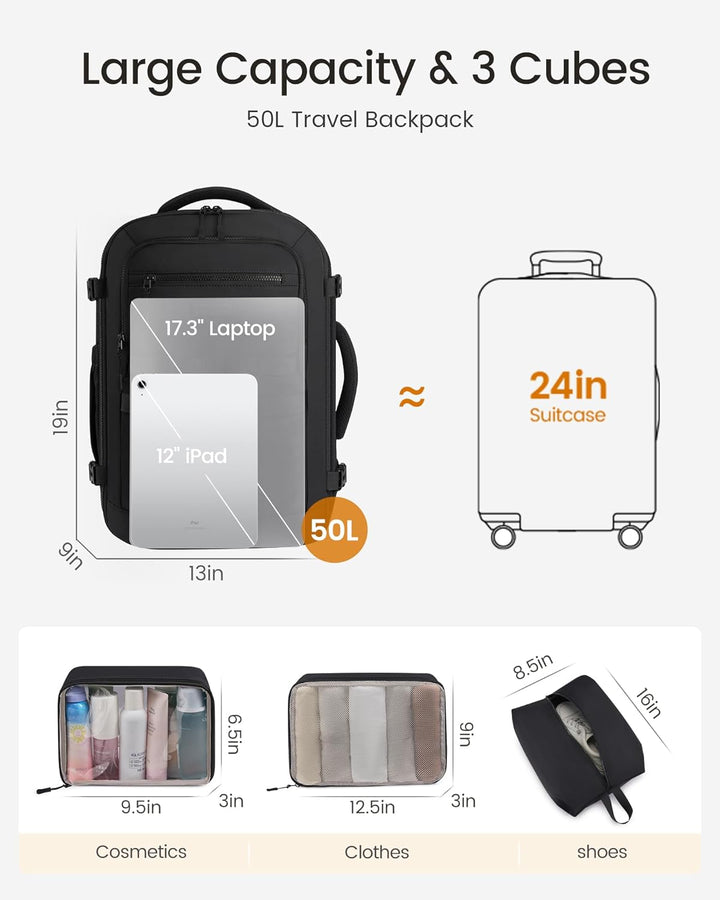LOVEVOOK Mochila de viaje para computadora portátil para mujer, apr...