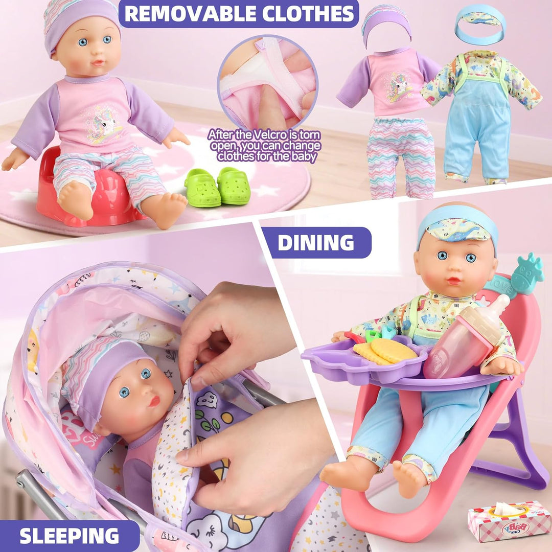 Juego de cochecito de bebé para niñas de 3-5 4 6 5 a 7