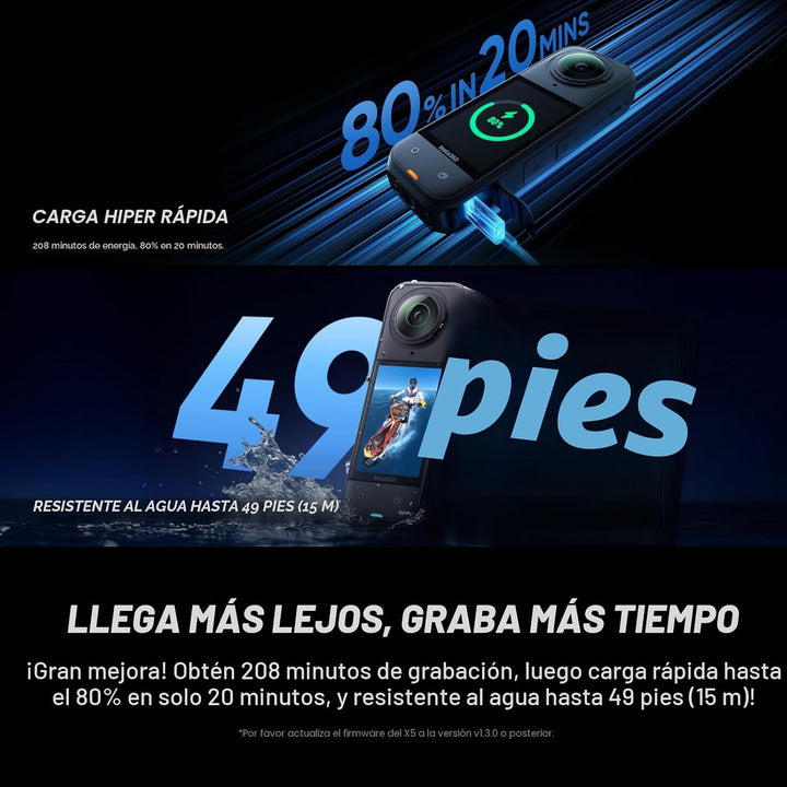 Insta360 X5 Paquete Esencial - Cámara de acción 8K 360° impermeable...
