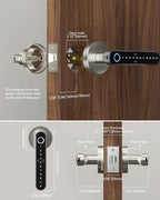TMEZON Cerradura inteligente para puerta, huella digital, cerradura...