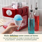 Cuisinart - Máquina de cono de nieve, motor de 90 W, seguridad de enclavamiento, 4 conos reutilizables, diseño compacto, encimera, color rojo