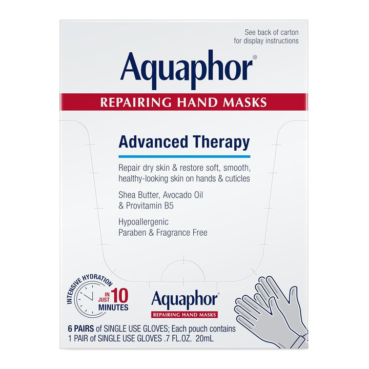 Aquaphor Mascarillas reparadoras de manos, guantes hidratantes para...