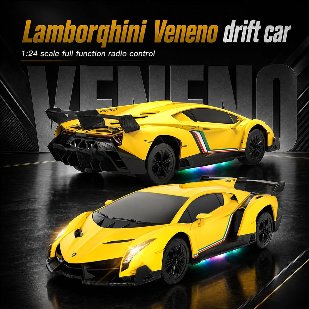 YESHIN 1:24 Lamborghini Coche De Juguete Amarillo, RC Drift Car Lamborghini