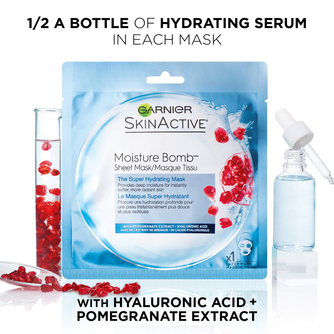 Garnier SkinActive - Máscara de hoja súper hidratante, hidratante,...