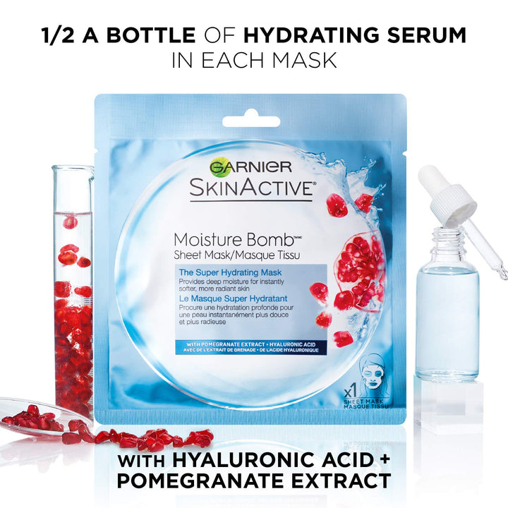 Garnier SkinActive - Máscara de hoja súper hidratante, hidratante,...