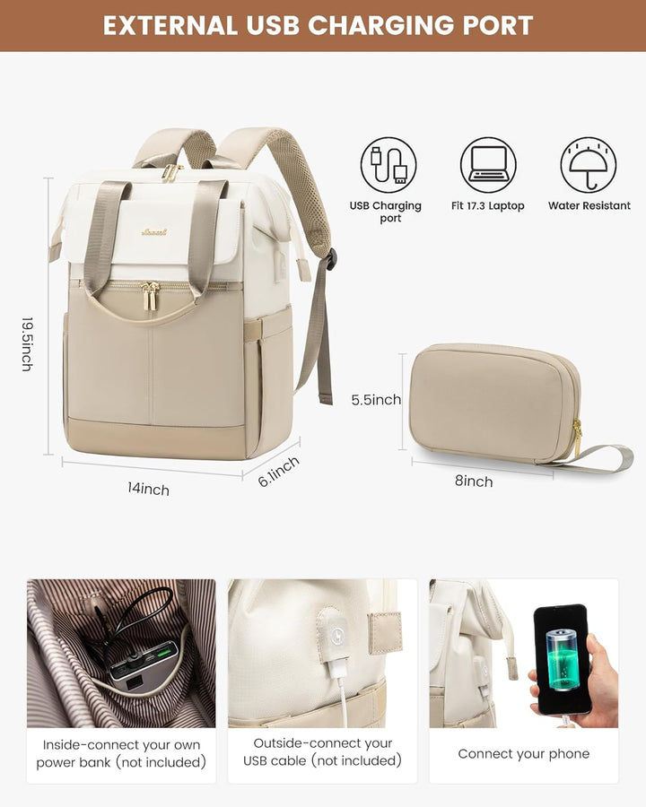 LOVEVOOK Mochila para laptop para mujer, mochila de trabajo convert...