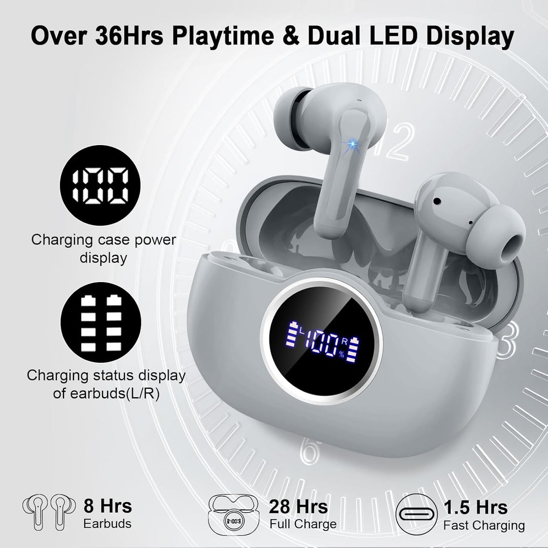 Auriculares inalámbricos, 2026 Bass-3.0 Bluetooth 5.4 auriculares e...