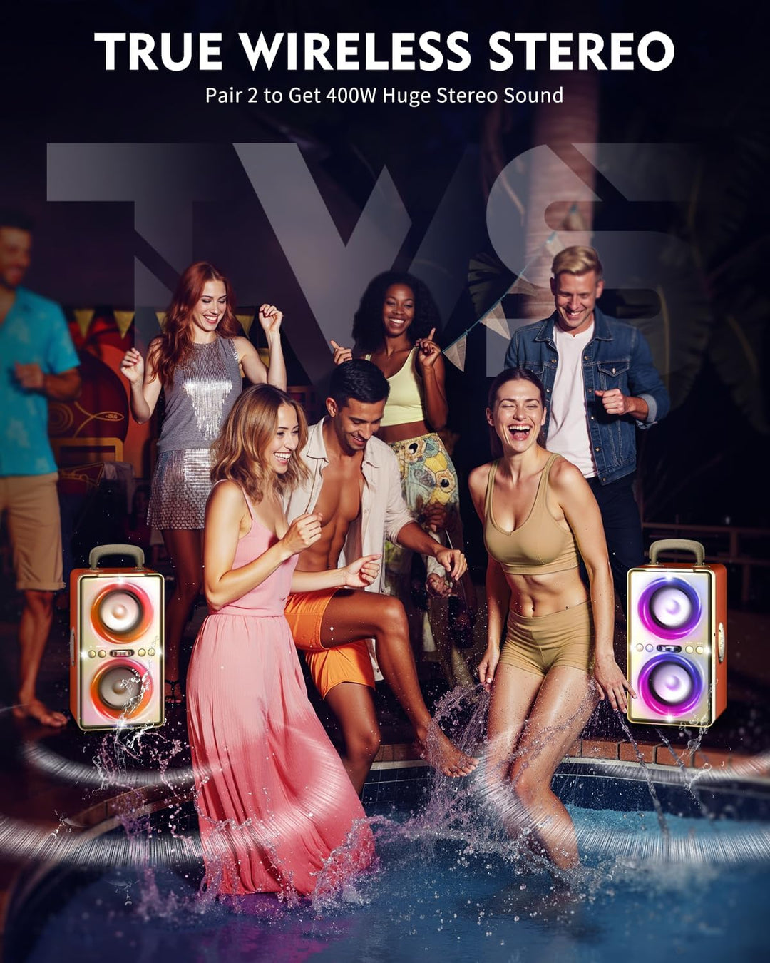 YIER Altavoz Bluetooth, altavoz de fiesta de pico de 240 W con grav...