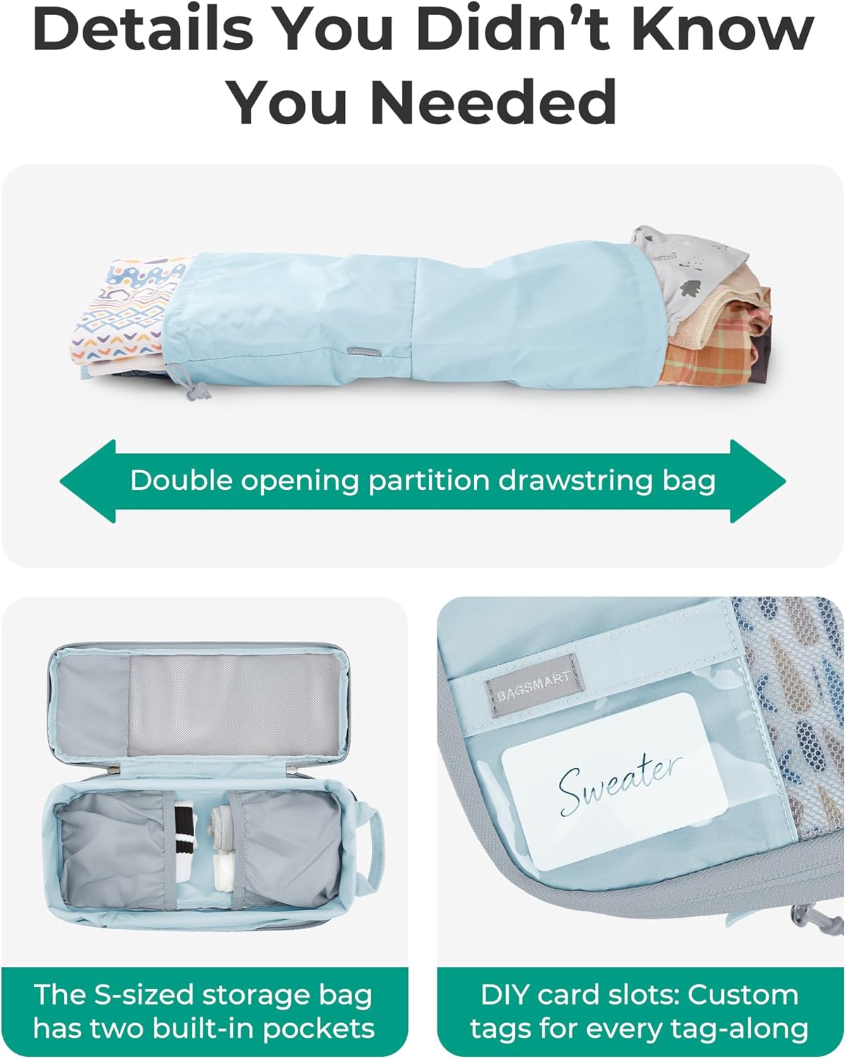 BAGSMART Cubos de compresión para artículos esenciales de viaje
